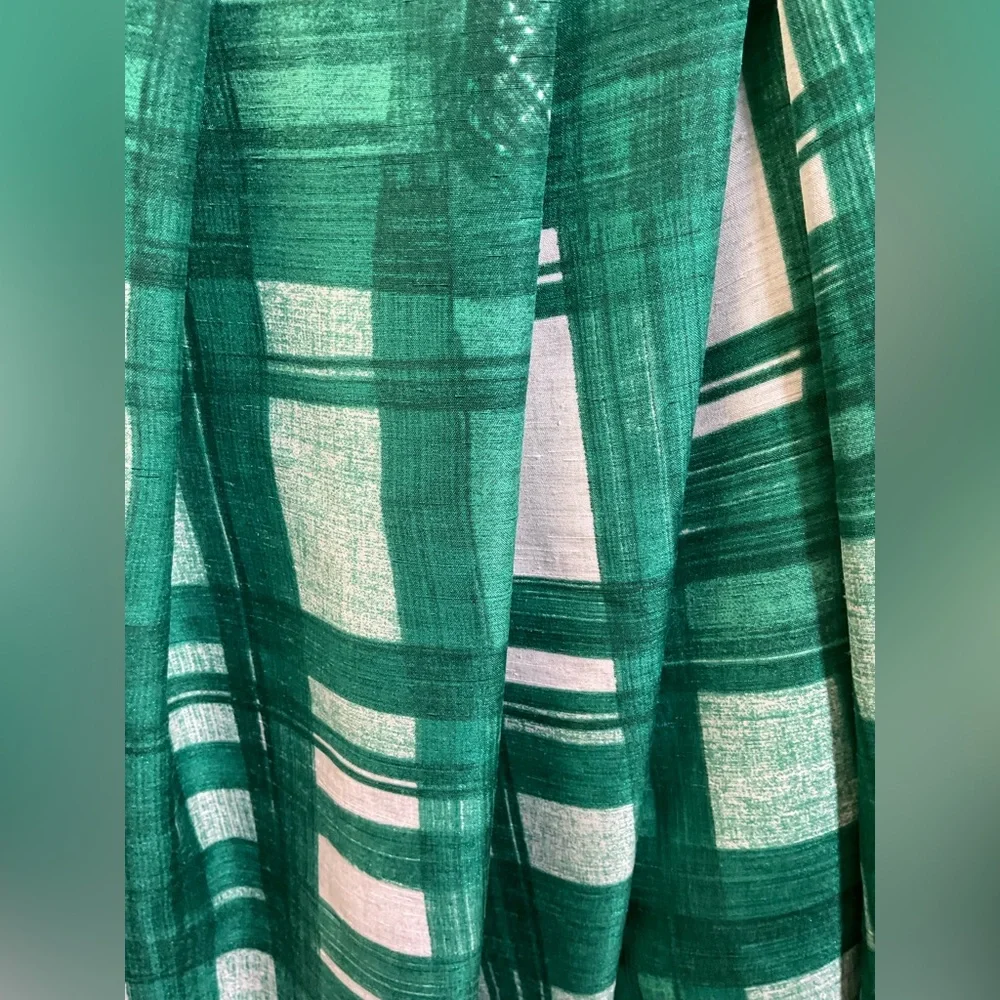 Kristin Davis Plaid Green And White‎ Pin Up Style Dress. Size 6